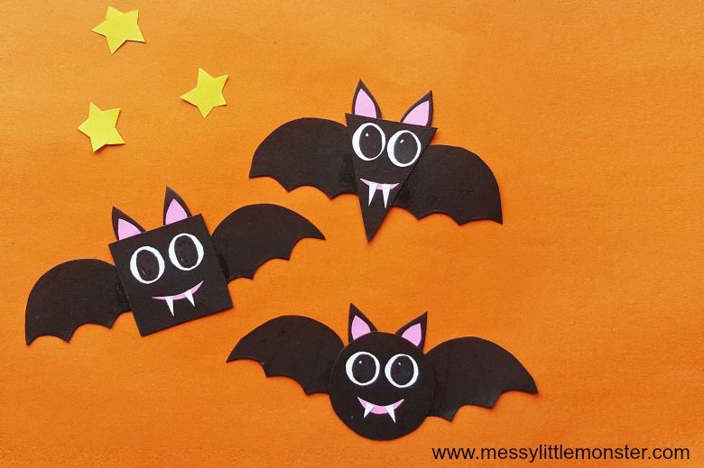 Bat shape craft for toddlers and preschoolers