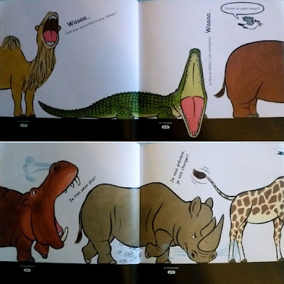 Faites la queue, de Tomoko Ohmura, Ecole des Loisirs, un livre pour enfants plein d'humour, pour apprendre les animaux et les nombres dénombrer