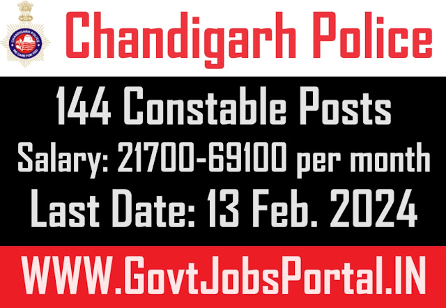 Chandigarh Police Constable Recruitment 2024: Apply for 144 IT Constable Positions | Latest Govt Jobs in India