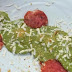 Ravioli di ricotta e capocollo in salsa di fave.