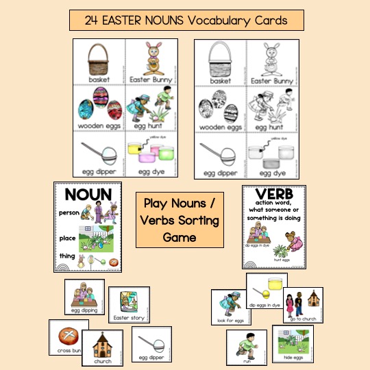 ESL Newcomer Activities Vocabulary Sorting EASTER