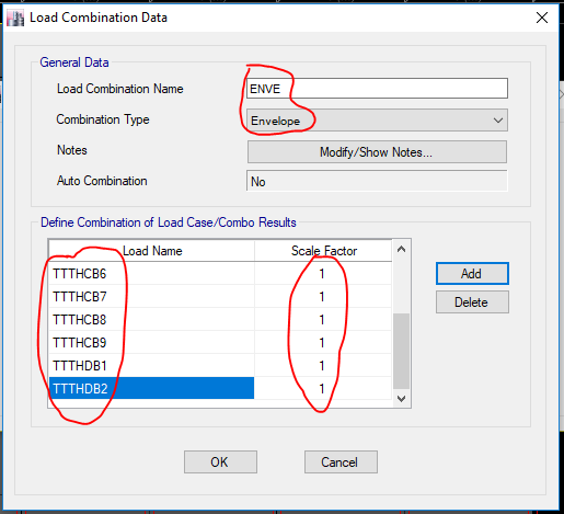 Khai báo Tổ hợp tải trọng trong ETABS 2016