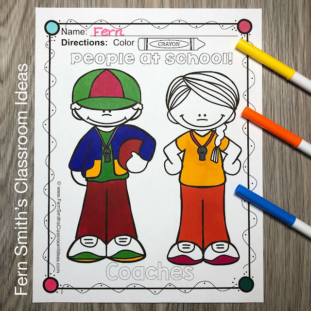 Download This Back to School Coloring Page Free Resource People at School - Coaches - To Use In Your Classroom Today!