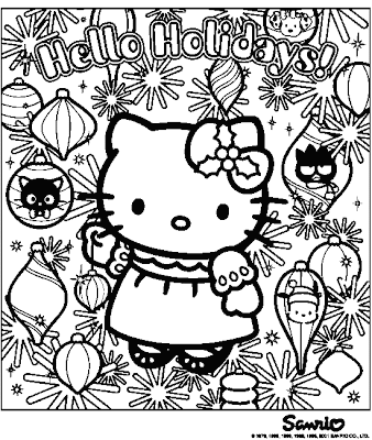  Kitty Coloring Sheets on Hello Kitty Christmas Coloring Sheets