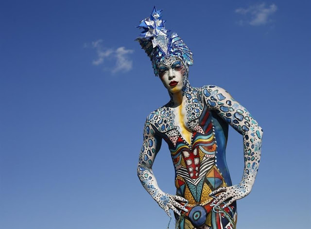 Artist Create Bodypainting Art at the 15th World Bodypainting Festival in Poertschac, Austria