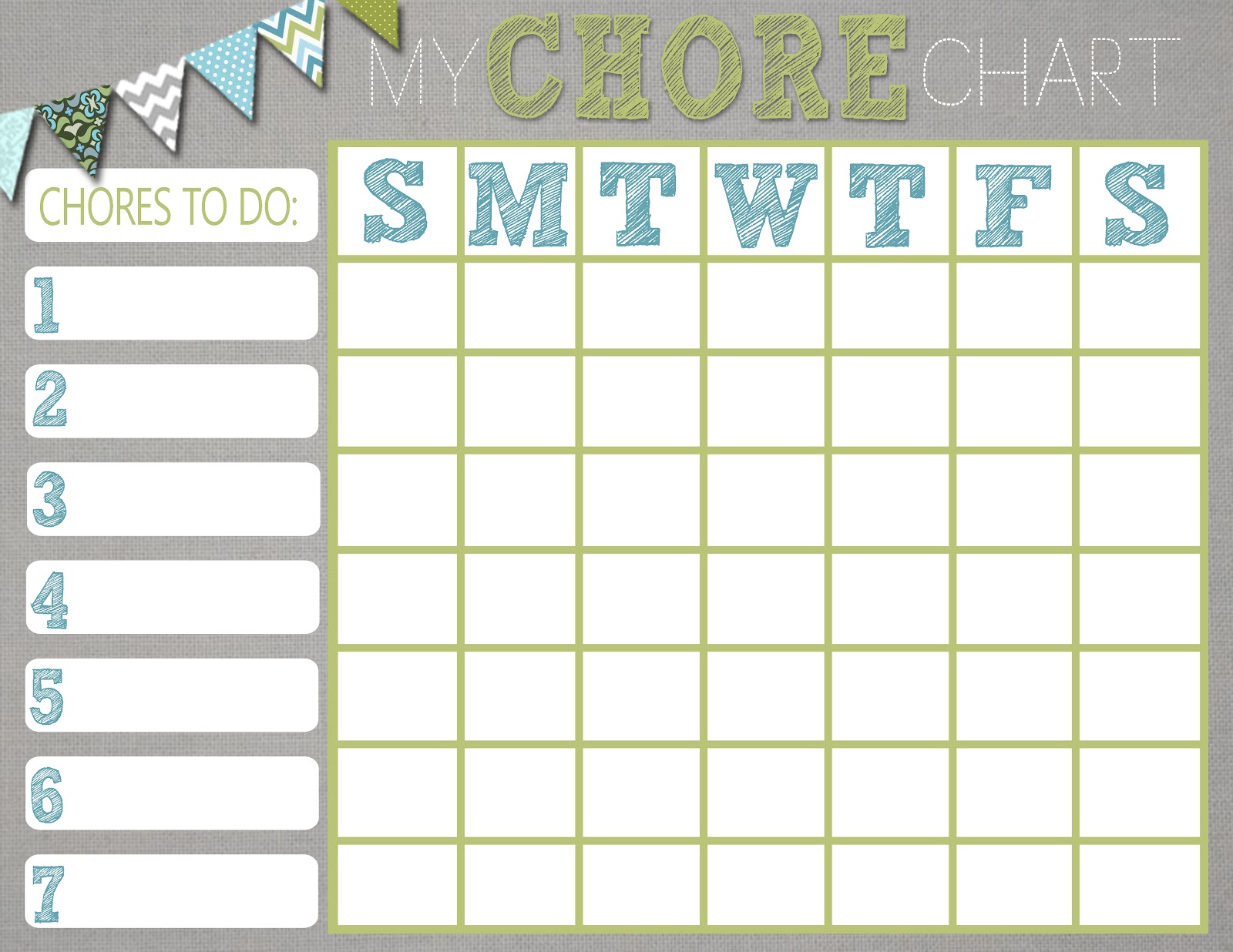 Mrs. This and That: Free chore chart printable