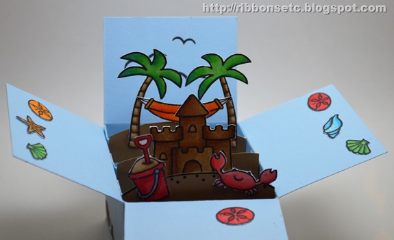 Pop up box card without using a die