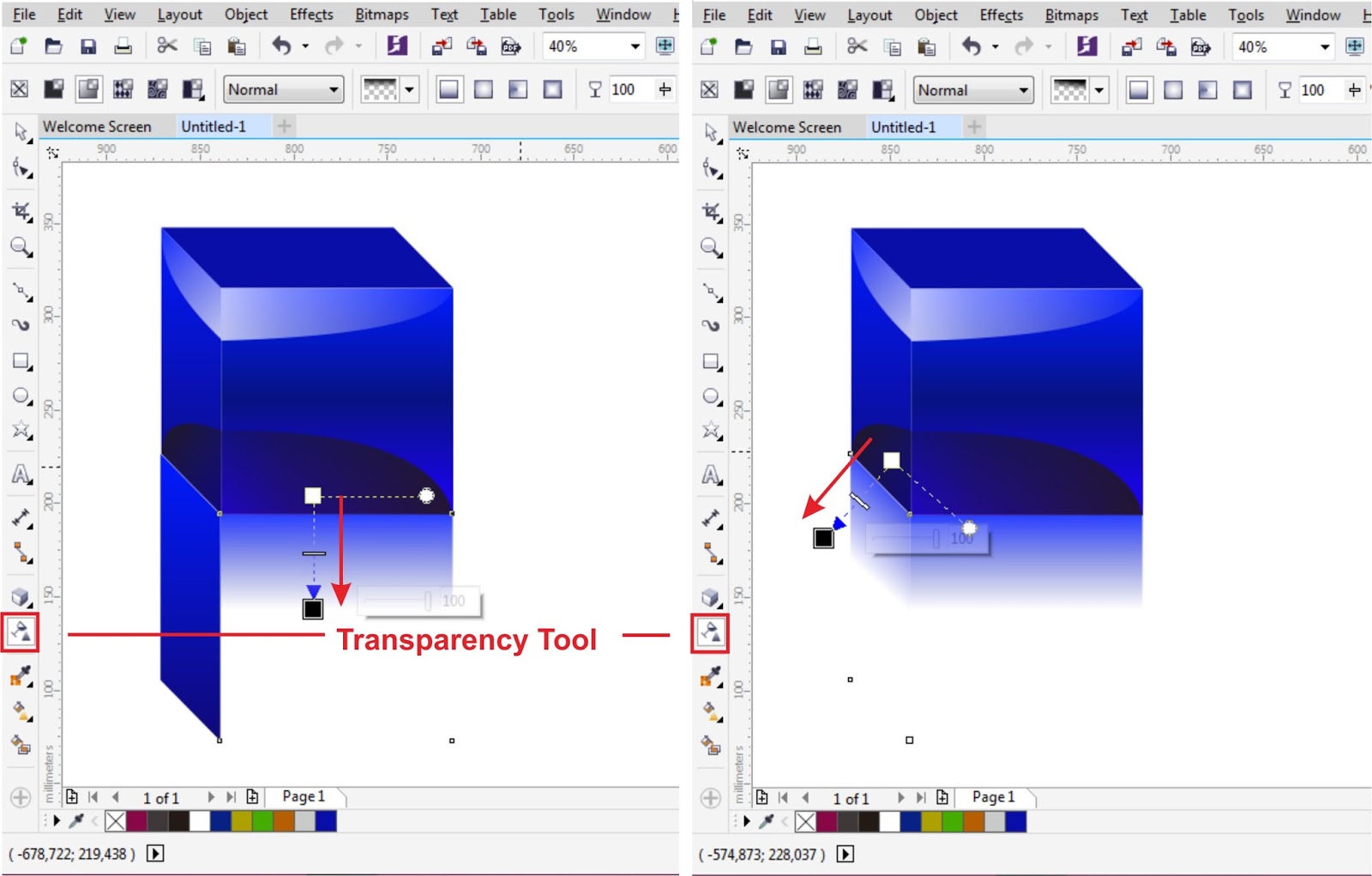 Tutorial CorelDraw - Membuat Kotak Kaca Glossy dengan 