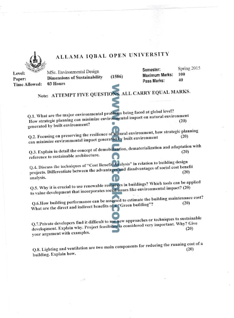 aiou-old-papers-msc-environmental-design-1586