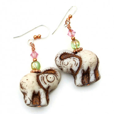 handmade elephants earrings gift for her