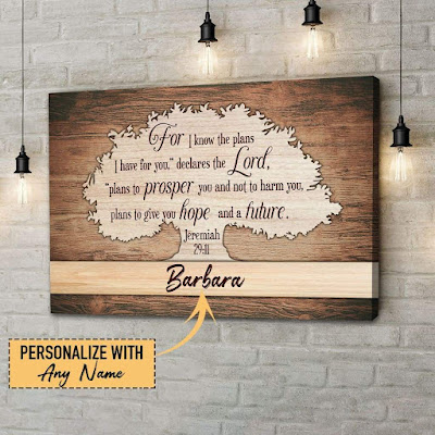 For I know the plans I have for you Jeremiah 29:11 personalized name wall art canvas print