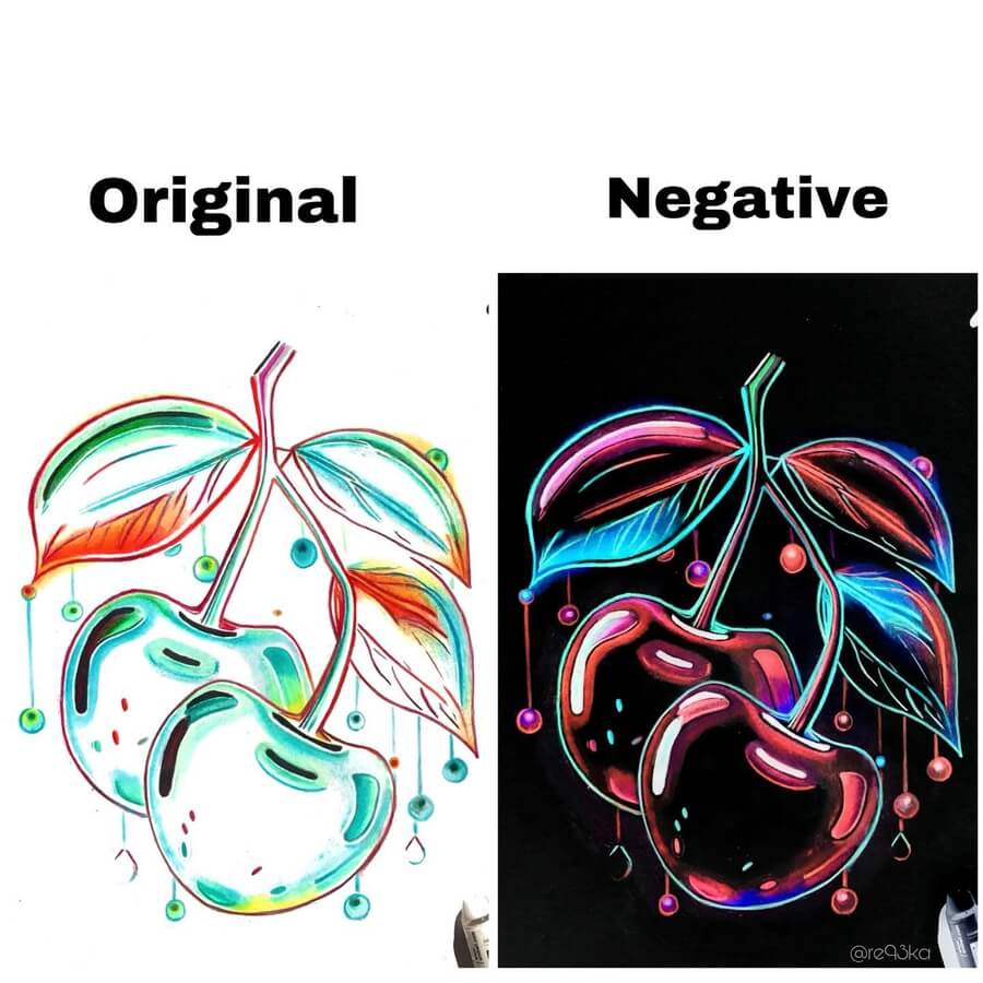 04-Original-and-negative-cherries-Pencil-Drawings-Réka-Gyányi-www-designstack-co