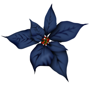 Flowers of Christmas in Blue Clip Art.