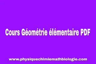 Cours Géométrie élémentaire PDF