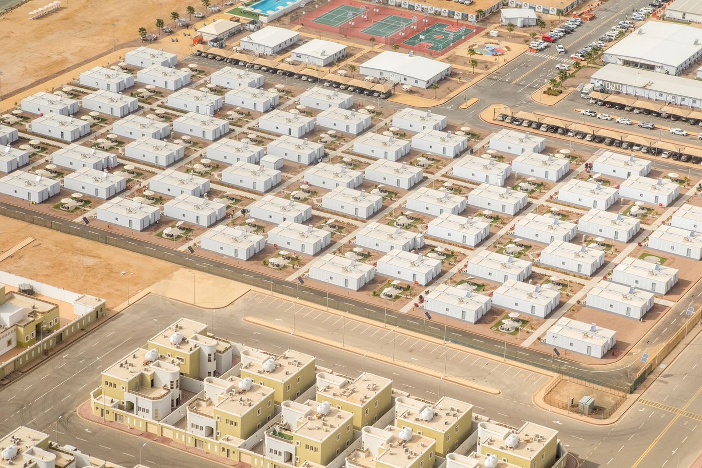 One of Neom's housing complexes for employees. Photographer: Iman Al-Dabbagh
