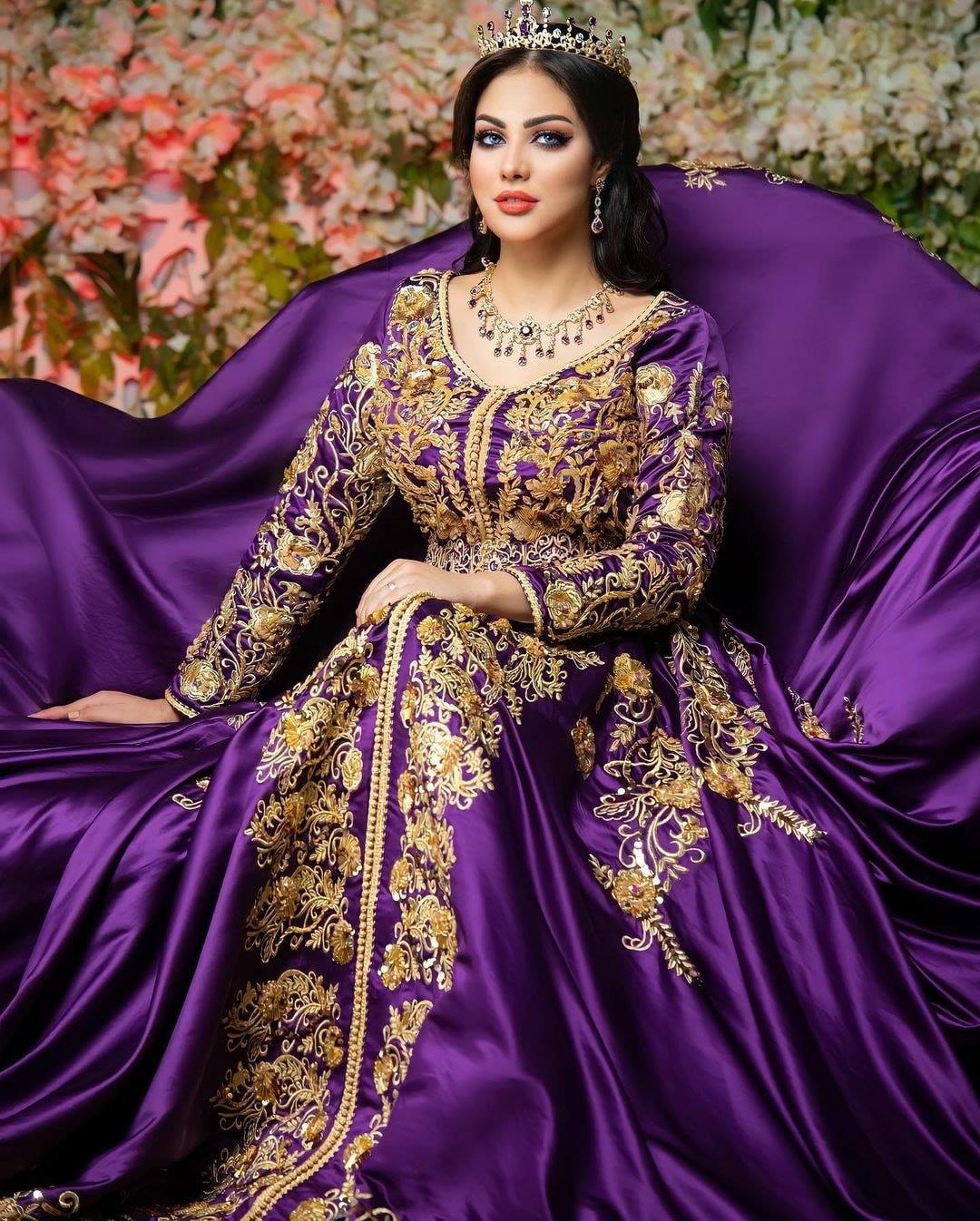 caftan mauve de mariée haute couture 2021 paris