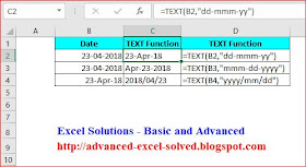 How to use TEXT function