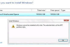 حل مشكلة يتعذر تثبيت ويندوز على هذا القرص