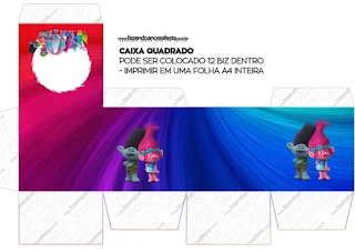 Cajas Cubo de Trolls para imprimir gratis.