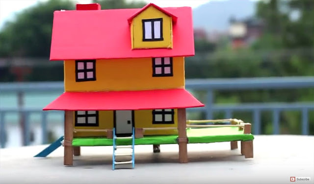 Cara Membuat Kerajinan  Miniatur Rumah Dari  Bambu