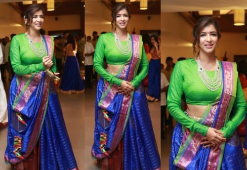 Lakshmi Manchu in Traditional Indian Lehenga Saree