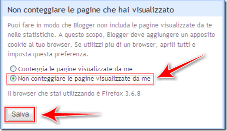 come non contare pagine visitate autore blogger statistiche