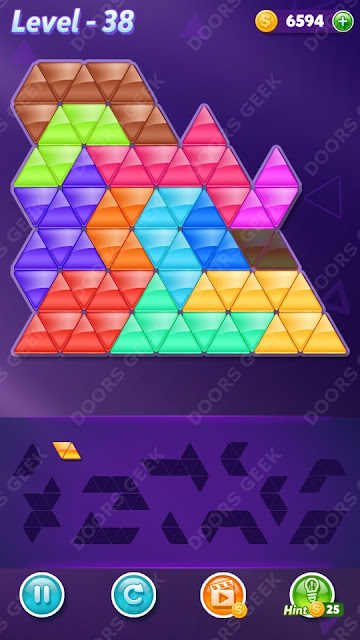 Block! Triangle Puzzle 12 Mania Level 38 Solution, Cheats, Walkthrough for Android, iPhone, iPad and iPod