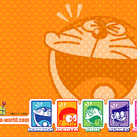 wallpaper doraemon, giant, suneo, nobita, sizuka