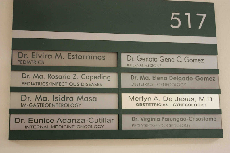 Here are the doctors holding office in Room 517. Dra Capeding is Anika  title=