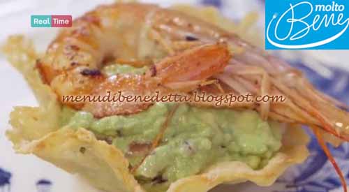 Cestino con guacamole e gamberi ricetta Parodi per Molto Bene