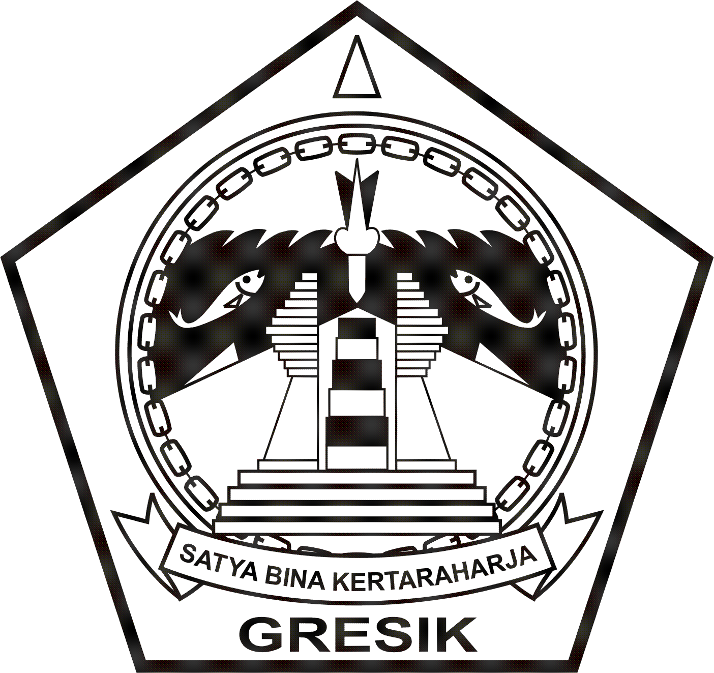 Contoh Logo Kabupaten Gresik Hitam Putih - gambar daerah