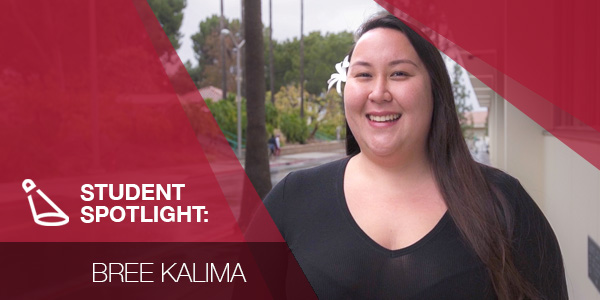 Student spotlight graphic with Bree Kalima