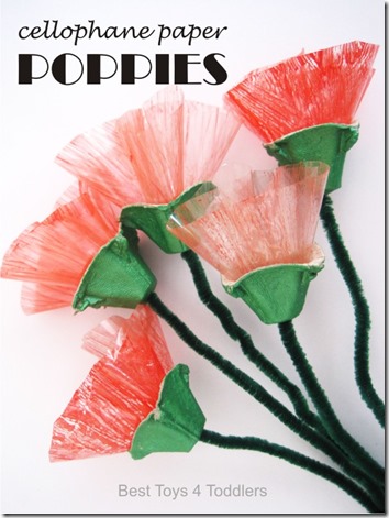 Poppy Flower Craft for Kids - These are so cute, unique and easy to make! Perfect spring or summer craft.