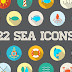 Awesome 22 Flat Vector Sea Icons