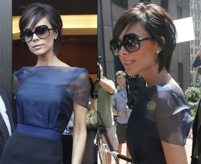 Victoria Beckham sporting her longer crop with side swept fringe.