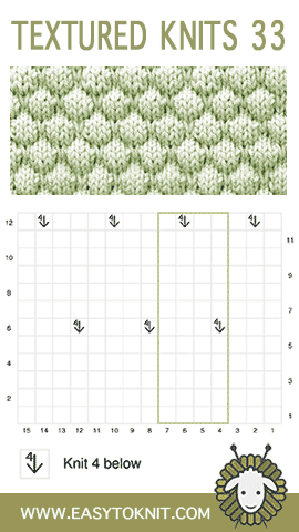 Textured Knitting 33: Bubble stitch #EasyToKnit