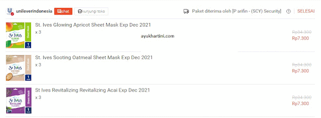 harga  St. Ives  Sheet Mask