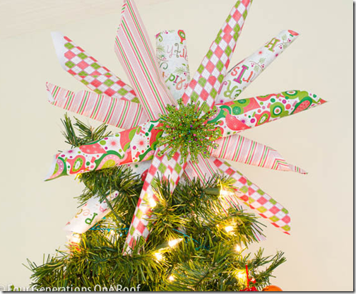 Tiras de papel adorno para la punta del árbol de Navidad