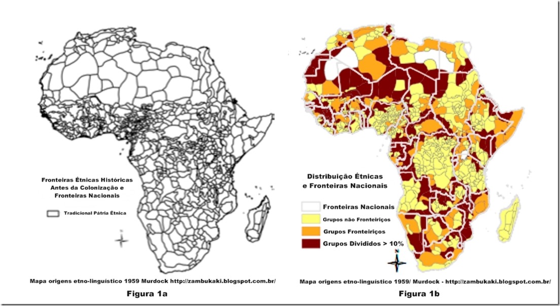 Africa Fonteiras Étnicas Comparação