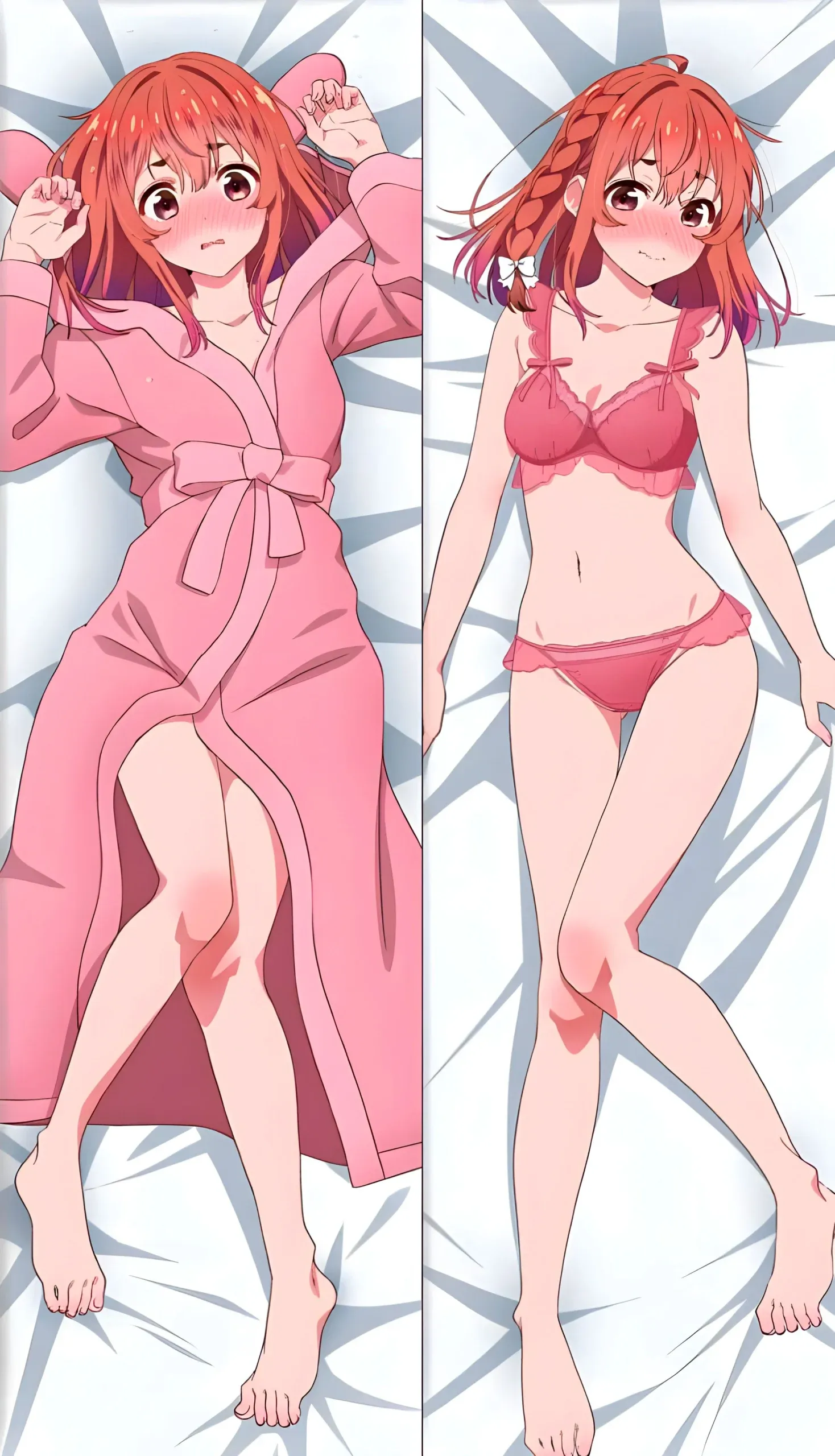As waifus de Kanojo, Okarishimasu usam lingerie sensual para dakimakura