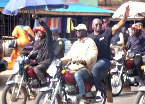 Gov. Fayose Abandons Convoy, Rides on Okada Through the Streets to the Govt. House (Photos)