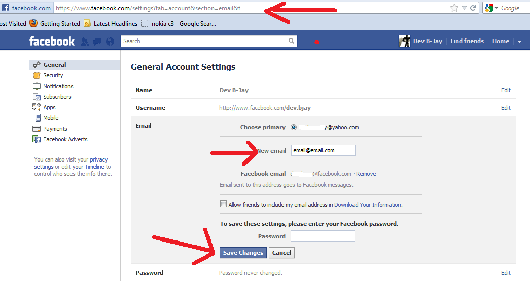 How to email on facebook