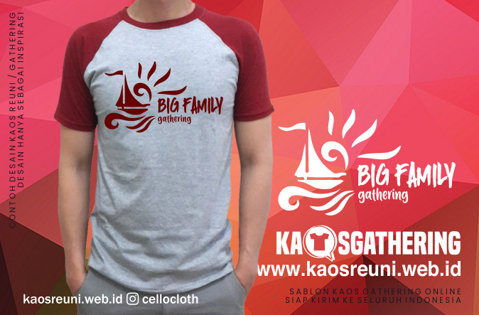 Big Family Gathering Raglan - Kaos Family Gathering - Kaos Employe Gathering