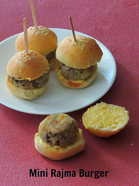 Rajma Burger, Mini Kidney Beans Burger