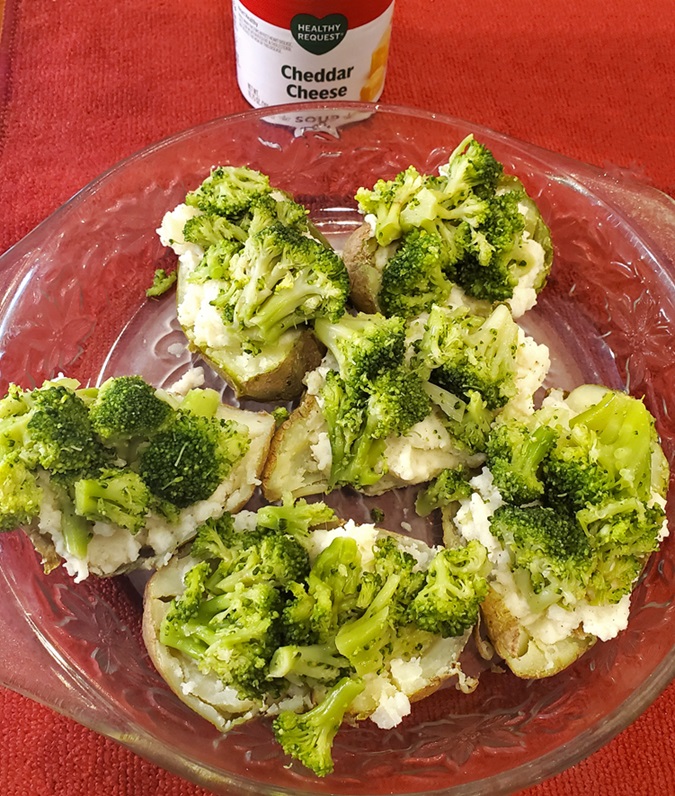 broccoli topped baked potatoes