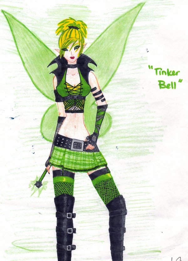 Punk Tinker Bell por KyrenaKalakali