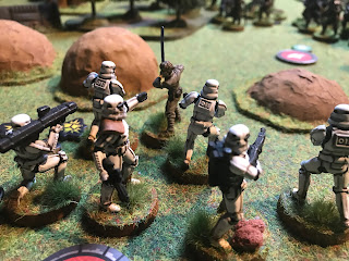 Luke Skywalker attacks a unit of Stormtroopers