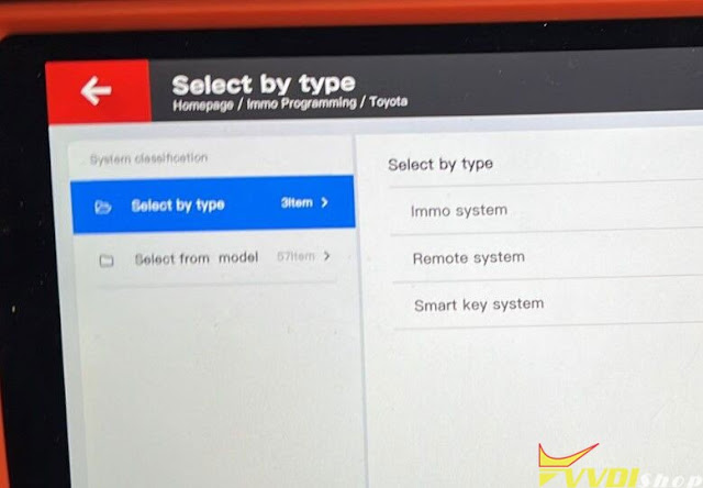 VVDI Key Tool Plus no Toyota 8A Immo Menu 1