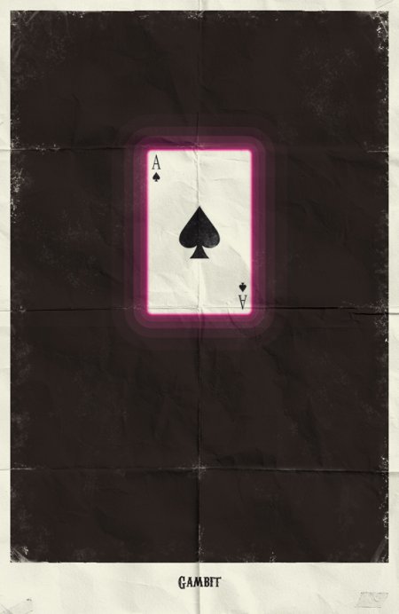 marko manev ilustração poster minimalista super heróis marvel Gambit