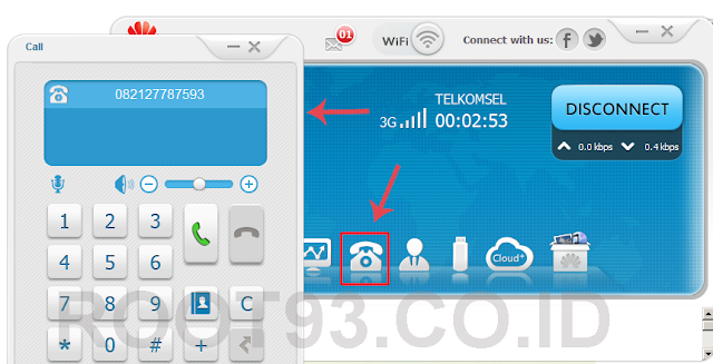 menelpon dari laptop dengan modem huawei